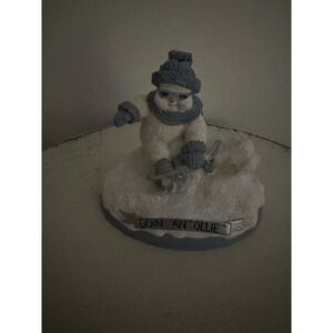 Encore Snow Buddies "Slick Doin An Ollie" Snowman Christmas Figurine Skateboard